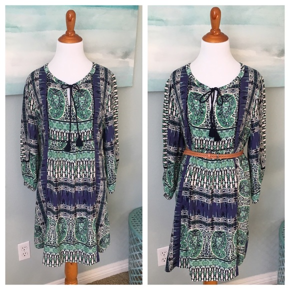 Lucky Shirtdress Tunic Paisley Dress - Picture 4 of 7